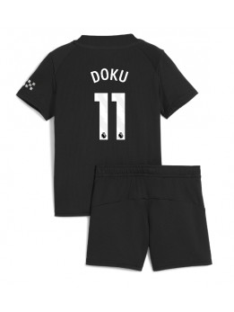 Detské Futbalové oblečenie Manchester City Jeremy Doku #11 2025-26 Krátky Rukáv - Preč (+ trenírky)